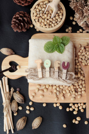 Tofu and soybeans is deliciousの写真素材