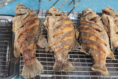 fish fried is delicious in the market