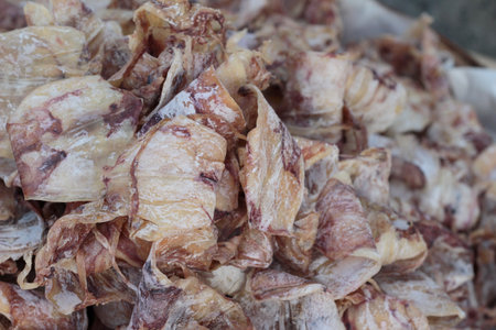 dried squid for cooking in the market