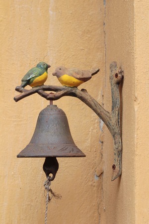 Vintage bell is two birds, vintage styleの写真素材