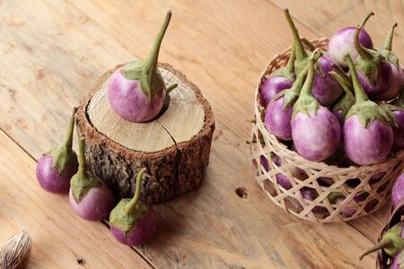fresh purple eggplant for healthy and deliciousの写真素材