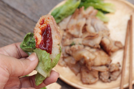 grilled pork belly korean food is delicious