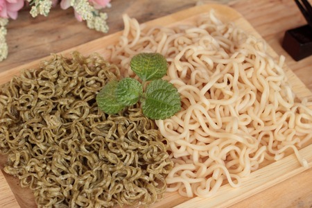 Instant noodle and dry instant vegetable noodleの写真素材
