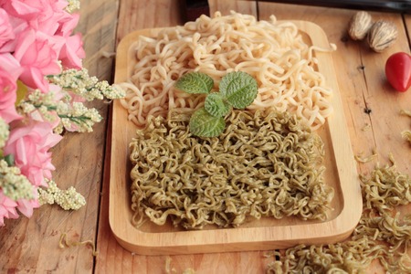 Instant noodle and dry instant vegetable noodleの写真素材