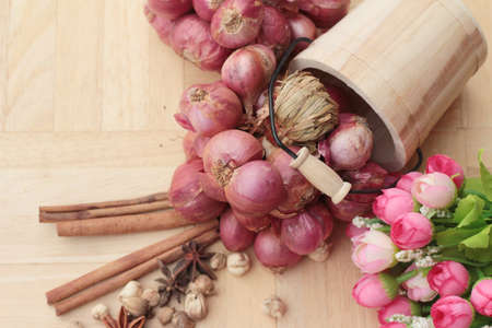 shallot - asia red onion for at cookingの写真素材