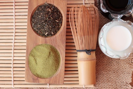 Matcha green tea and powder ,Japanese teaの写真素材