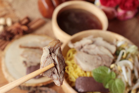 Duck noodle with vegetable and soup delicious