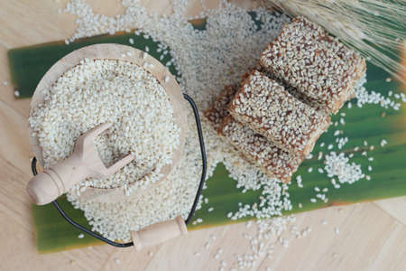 Desserts sesame and sesame seeds is deliciousの写真素材