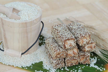 Desserts sesame and sesame seeds is deliciousの写真素材