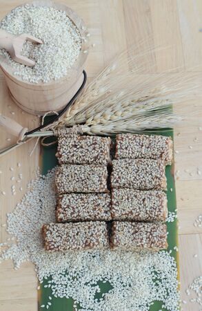 Desserts sesame and sesame seeds is deliciousの写真素材