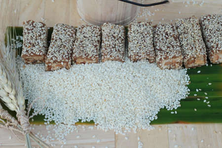 Desserts sesame and sesame seeds is deliciousの写真素材