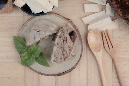 Steamed dumpling stuffed with taro is deliciousの写真素材