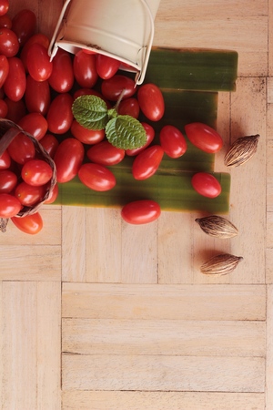 Pear cherry tomatoes is organic healthy foodの写真素材