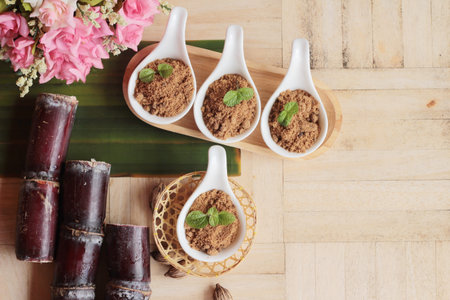 Brown sugar with natural sweet and cane