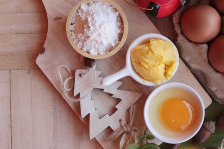 Making egg tart is delicious and eggの写真素材