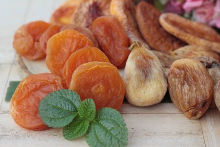 Dried apricots and mix dried fruit is deliciousの写真素材