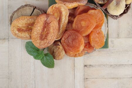Dried apricots and mix dried fruit is deliciousの写真素材