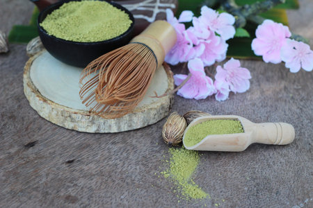 Matcha green tea and powder ,Japanese tea