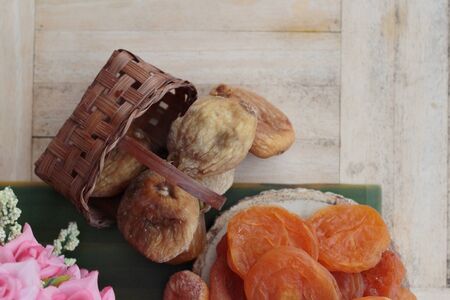 Dried apricots and mix dried fruit is deliciousの写真素材