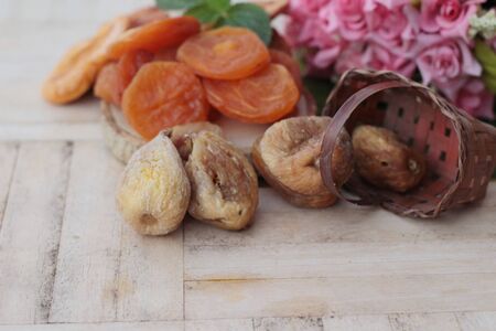 Dried apricots and mix dried fruit is deliciousの写真素材