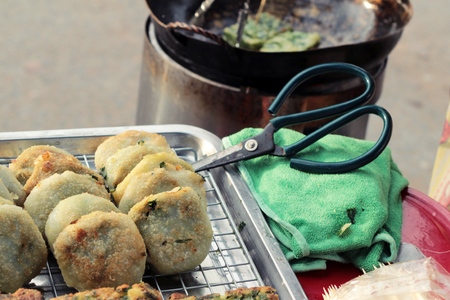 steamed dumpling stuffed with garlic chives deliciousの写真素材