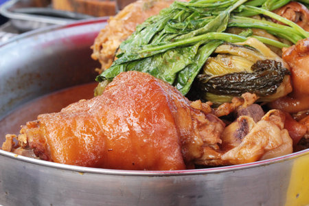 Spices pork leg is delicious