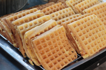 Dessert waffles are delicious in the market