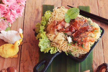 Roast duck noodle is deliciousの写真素材