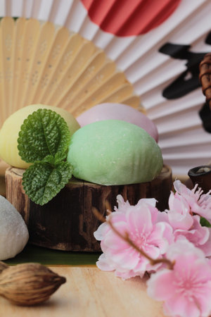 Daifuku Mochi Japanese dessert with black sesame