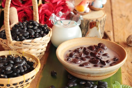 Black bean in coconut milk with glutinous riceの写真素材