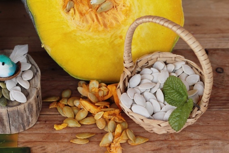 Pumpkin seeds roasted and peeled pumpkin seedsの写真素材
