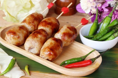 Grilled sausage asia is deliciousの写真素材