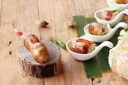 Grilled sausage asia is deliciousの写真素材