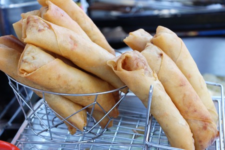 Fried spring rolls traditional for appetizer foodの写真素材