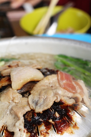 Pork grill on hot coals , Korean BBQ styleの写真素材