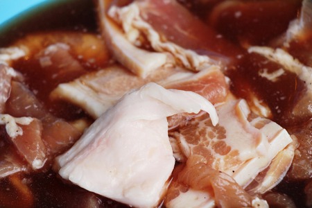 Pork grill on hot coals , Korean BBQ styleの写真素材