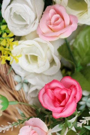 Beautiful vintage roses of artificial flowersの写真素材