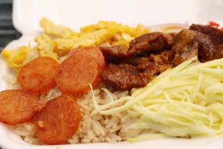 Fried rice with shrimp paste is deliciousの写真素材