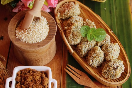Sesame desserts and sesame seeds is deliciousの写真素材