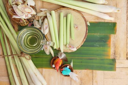 Lemongrass tea for health with fresh lemongrassの写真素材