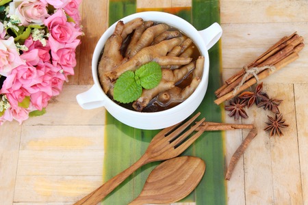 Feet chicken stewed is delicious ,chinese foodの写真素材
