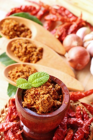 Chili paste spicy is delicious with spicesの写真素材