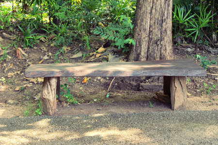 Wooden chairs in the garden vintage style