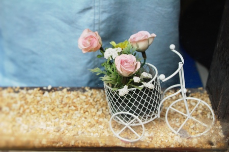 Beautiful vintage roses of artificial flowersの写真素材
