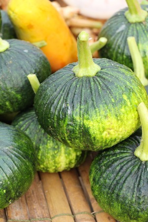 Fresh pumpkin for cooking in the marketの写真素材