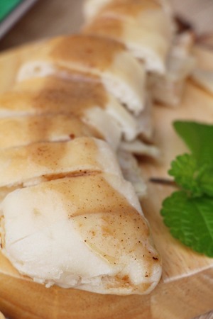 Vietnamese bread slices with gravy is deliciousの写真素材