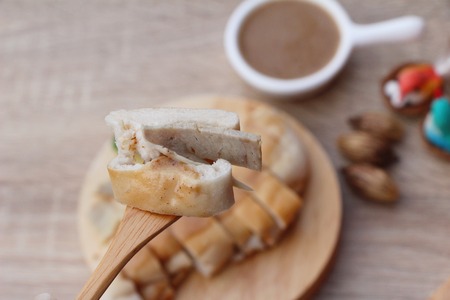 Vietnamese bread slices with gravy is deliciousの写真素材
