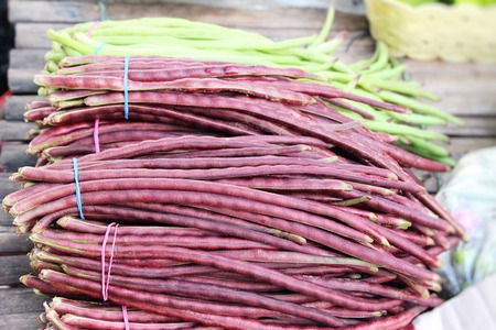 Long bean for cooking in the marketの写真素材