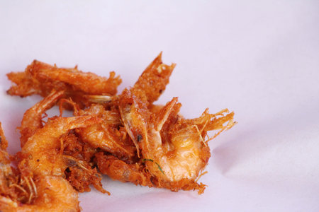 Fried shrimp is delicious at street food