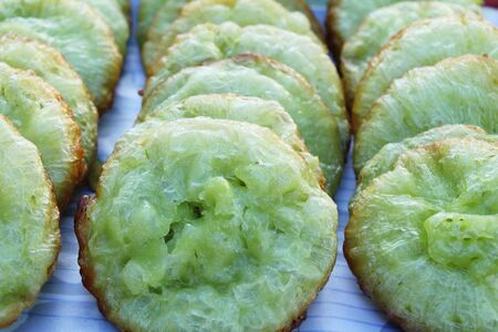 Deep Fried Rice Flour pandan flavour ,Thai pancakeの写真素材